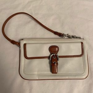 Coach white wristlet